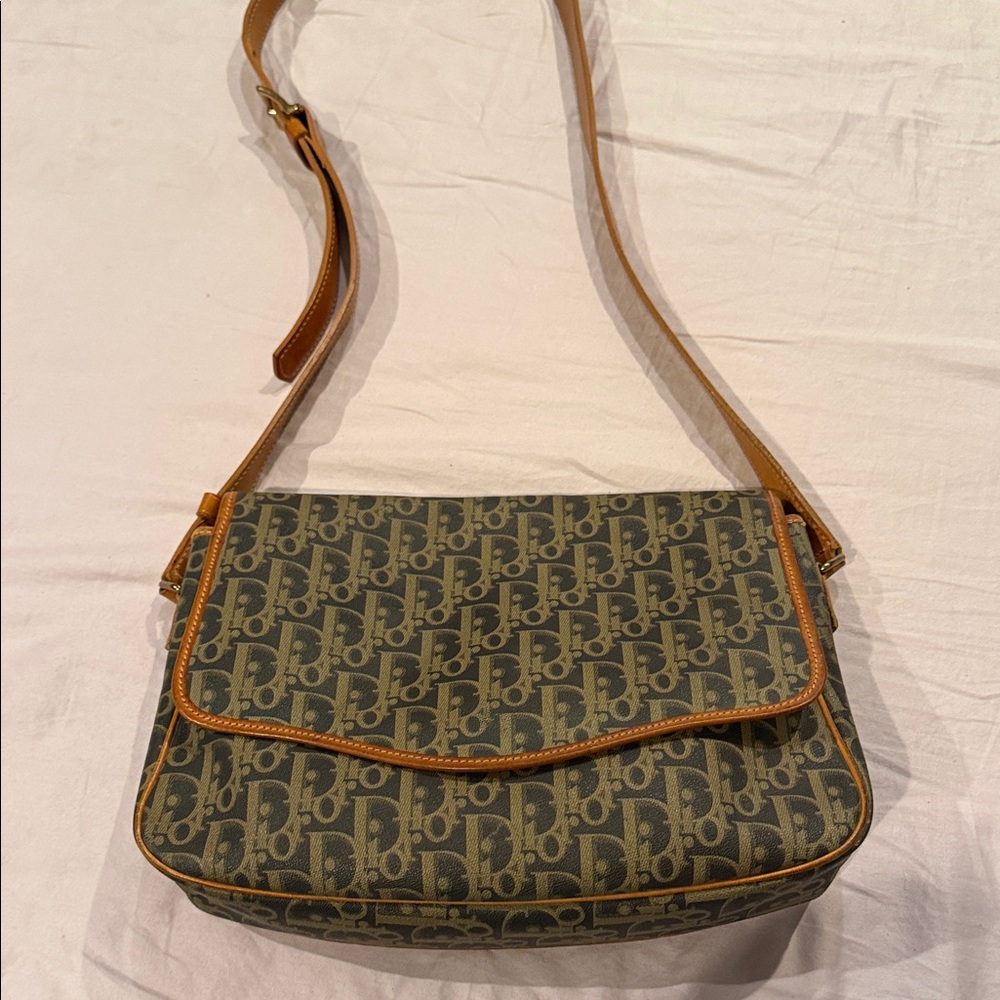 Dior Vintage Y2K Monogram Crossbody Messenger Bag, Excellent Condition